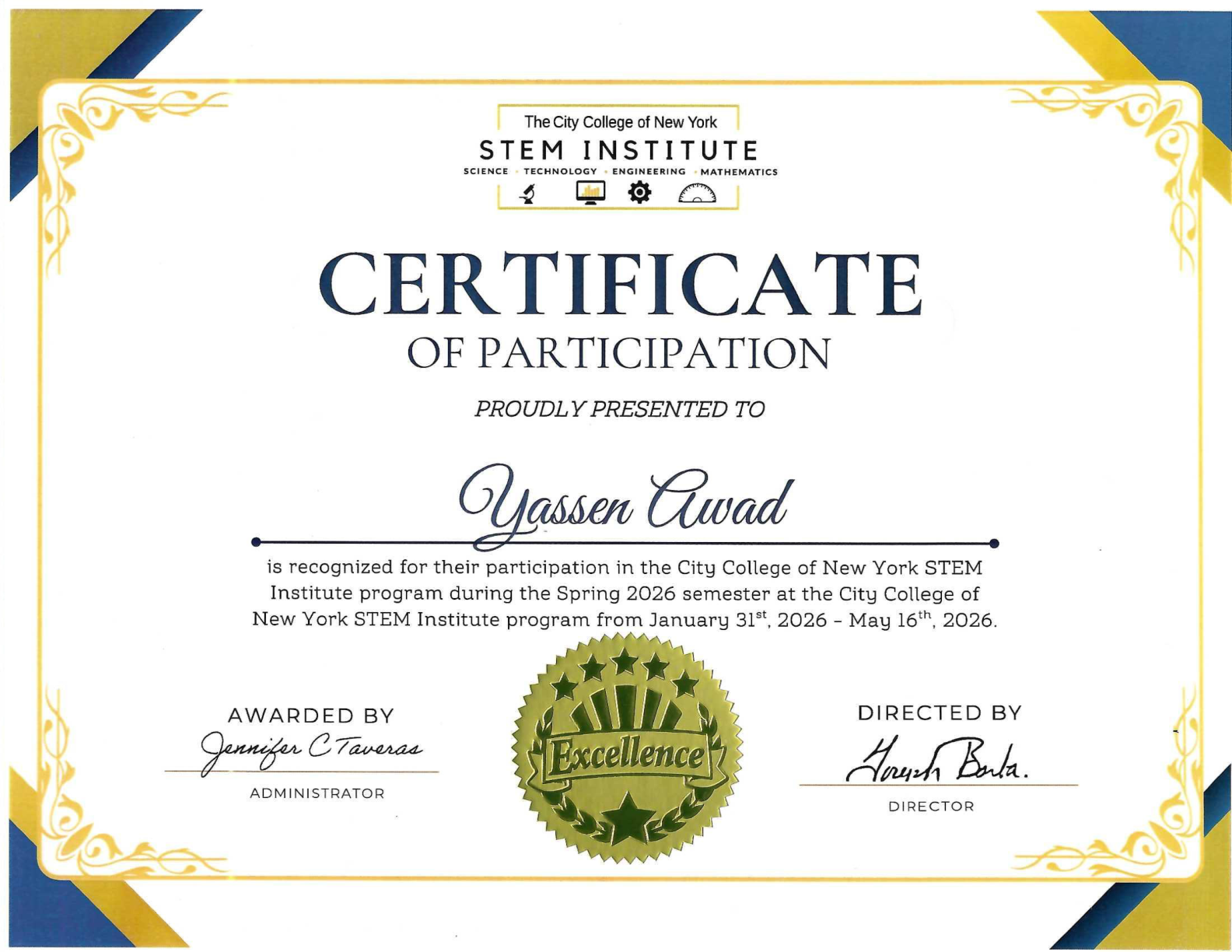 CCNY STEM Institute - STEM Certificate I