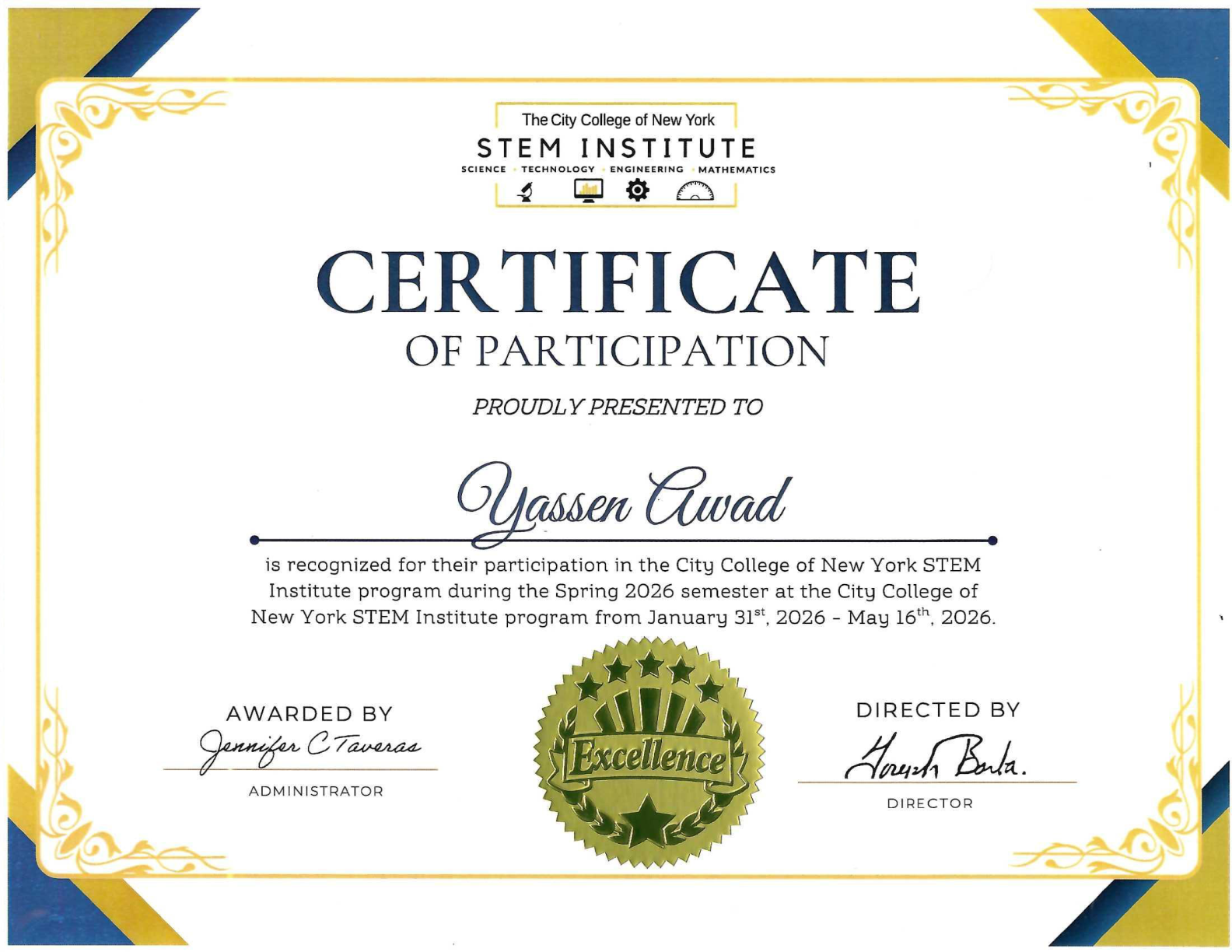 CCNY STEM Institute - STEM Certificate II